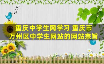 重庆中学生网学习 重庆市万州区中学生网站的网站宗旨